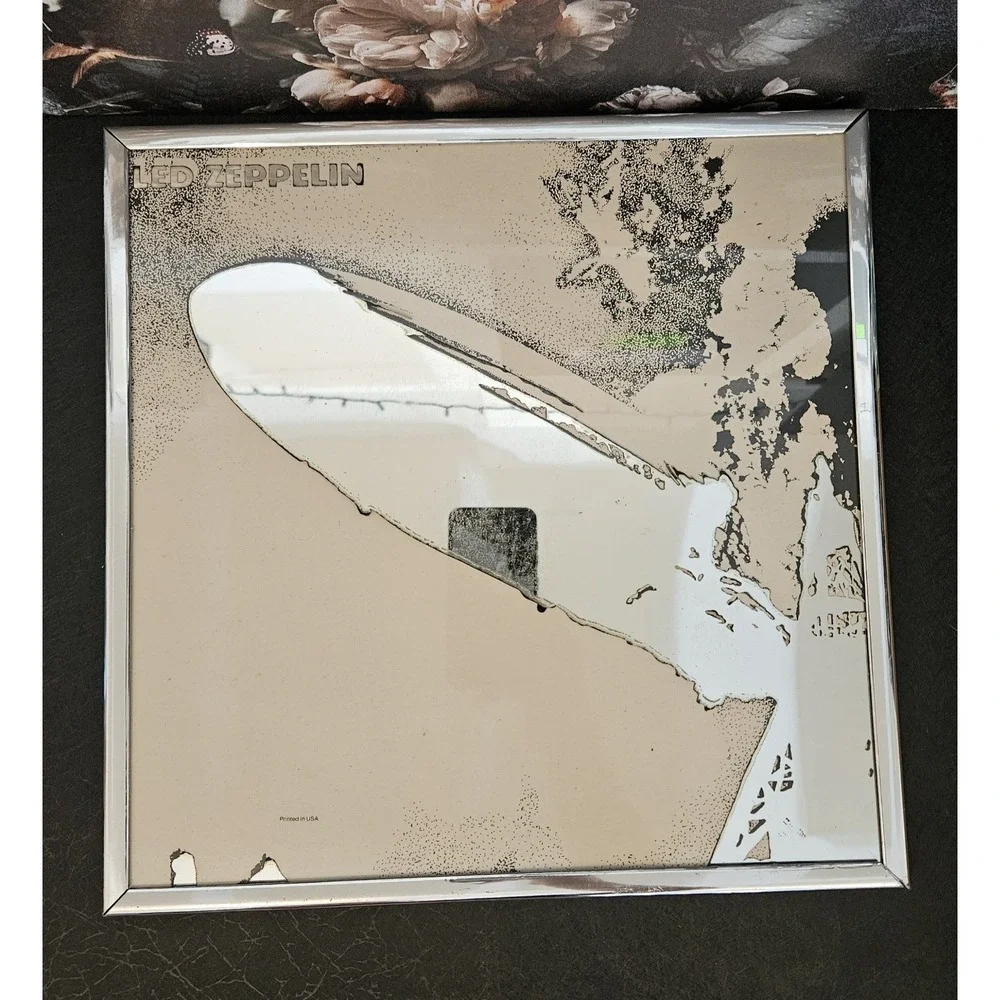 RARE Led Zeppelin Mirror Wall Art - Vintage Barry Imhoff - 12x12in - Made In USA